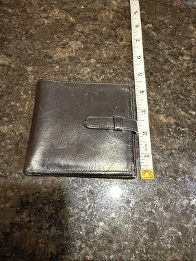 Coach Men's or Women’s Black Leather Card  Holder with Strap